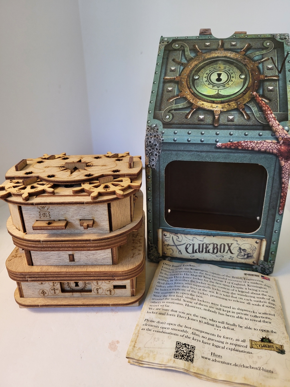iDventure Cluebox Davy Jones. Locker Wood Puzzle Escape Room NIB